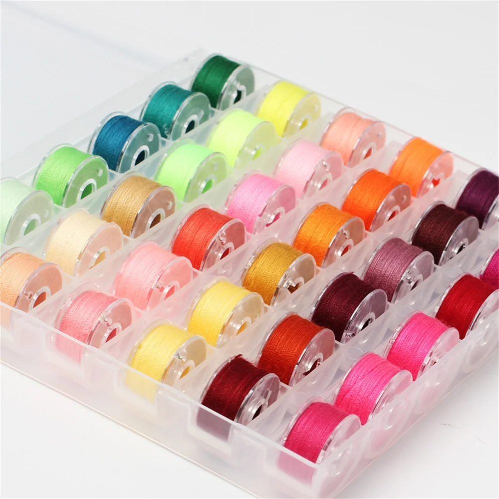 Разные цвета, 36 шт/партия швейная машина бобины нити с ящик для хранения, швейные нитки швейные машины б/