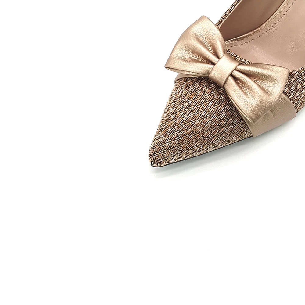 2022 New Fashion Shape Pointed Toe High Heel Shoes Ladies Gold Colour Women Business 8 Cm Heel Pump Wholesale Size 38
