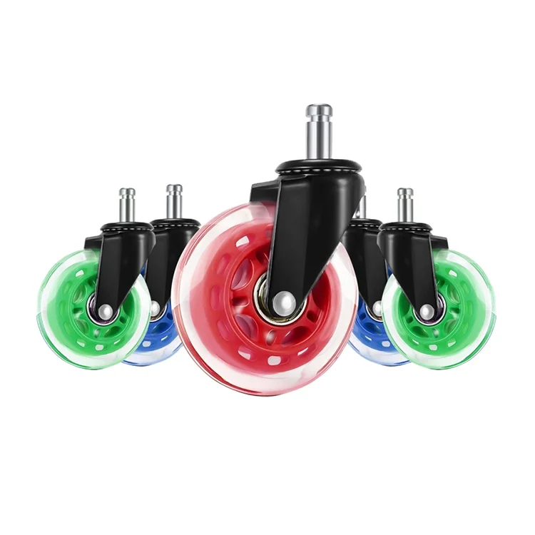 DLPO 50/65/75 mm diameter clear black pu office chair caster wheels