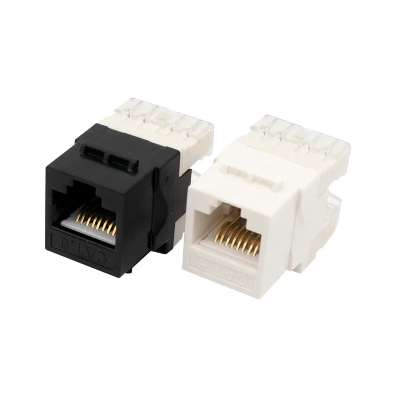 PUXIN New CAT5e CAT6 CAT6a Unshielded UTP Keystone Jack Module 180 Degree RJ45 Punch down