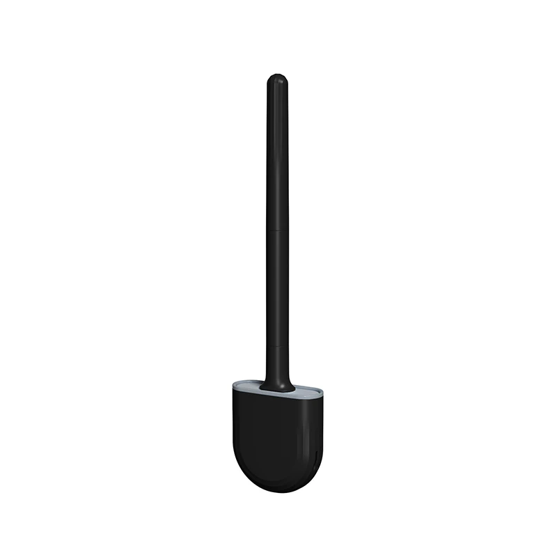 Topwill Bathroom Accessories Flat Head Flexible Wc Toilet Cleaner Brush Wall Mounted Silicone Toilet Brush With Holder Set
