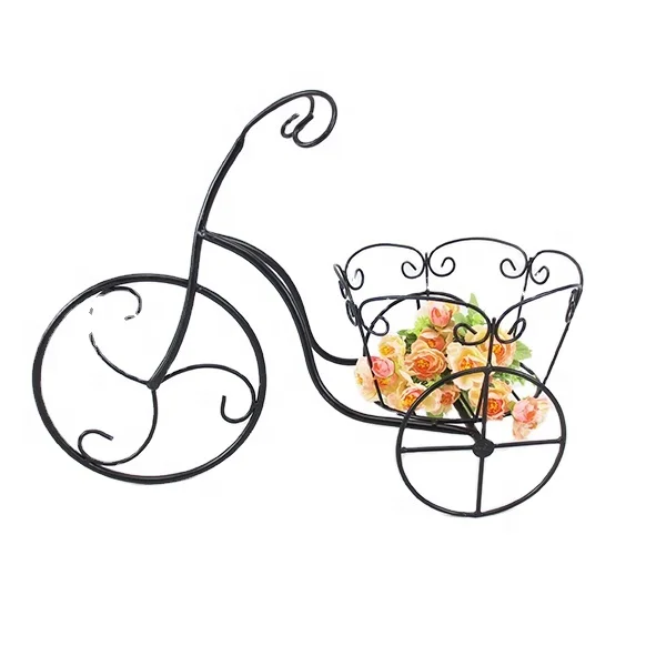 Bicycle planter metal wire basket  flower pot  Iron planter for plants flowers garden patio office balcony  decor