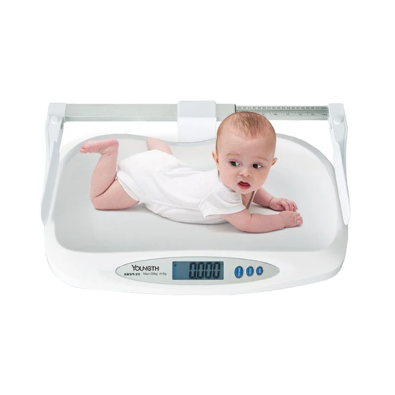 Factory direct supply electronic baby scale hospital newborn scale weight with height ruler baby scale