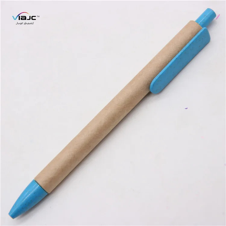 promotional eco friendly wheat straw recycled paper ball pens