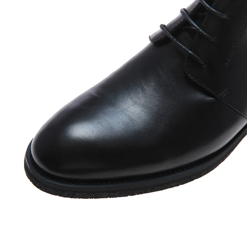 Black Finished Leather Chelsea Boots Men, Genuine Leather Winter Mens Boots, 2002 New Product Ankle Boots