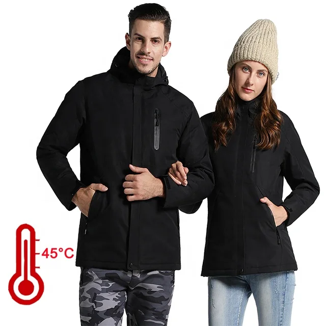 
Smart heating cotton clothes stand-up tie hat men and women winter charging heating clothing outdoor warm jacket 