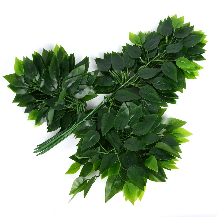 Wholesale Artificial Simulated Ginkgo Leaves Banyan Leaves Golden Silver Green Fake Branches Photography Props Home Decoration