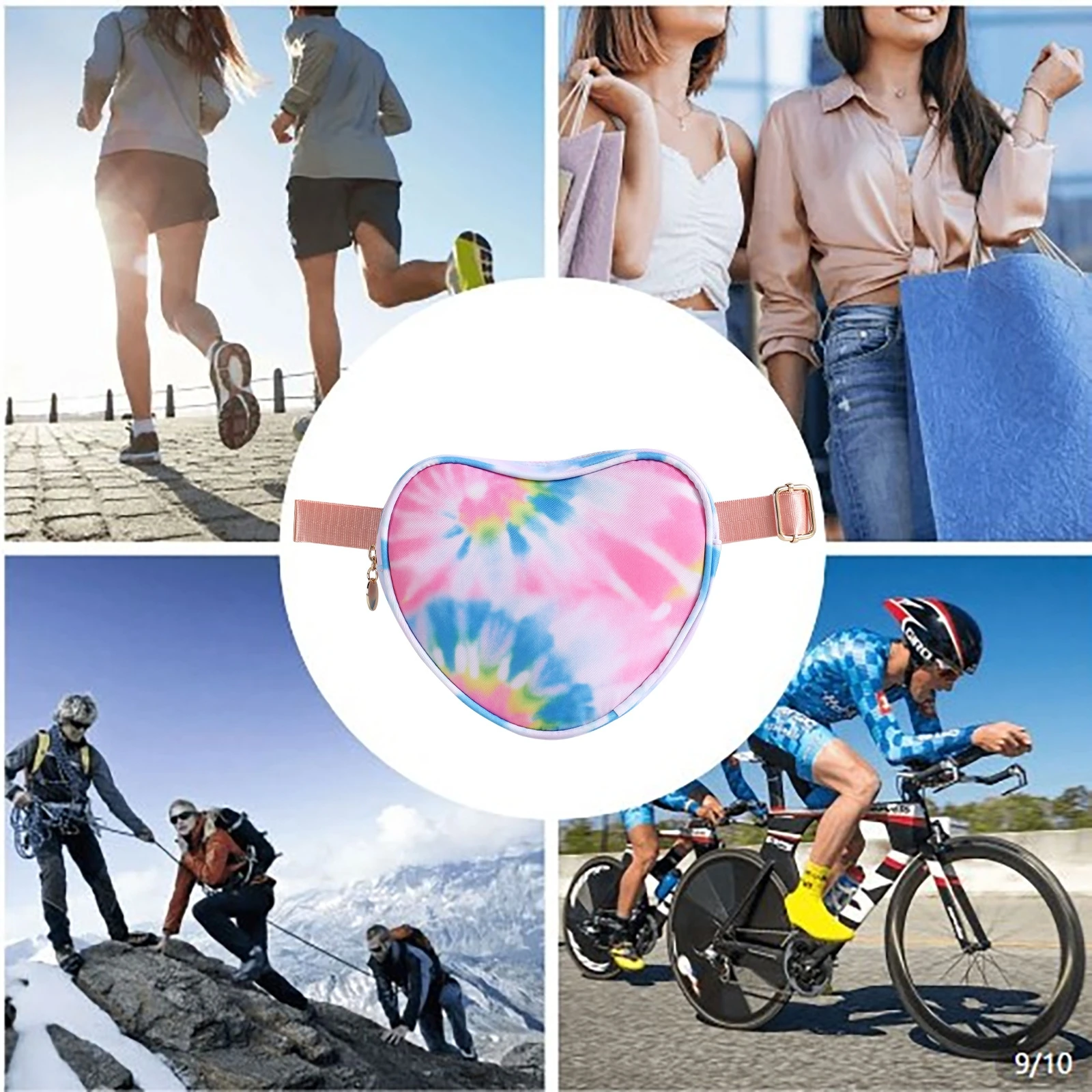 Cheap Price Heart-shaped Fanny Pack Portable Simple Sports Waist Mobile Phone Storage Bag Cycling Play Small Bags