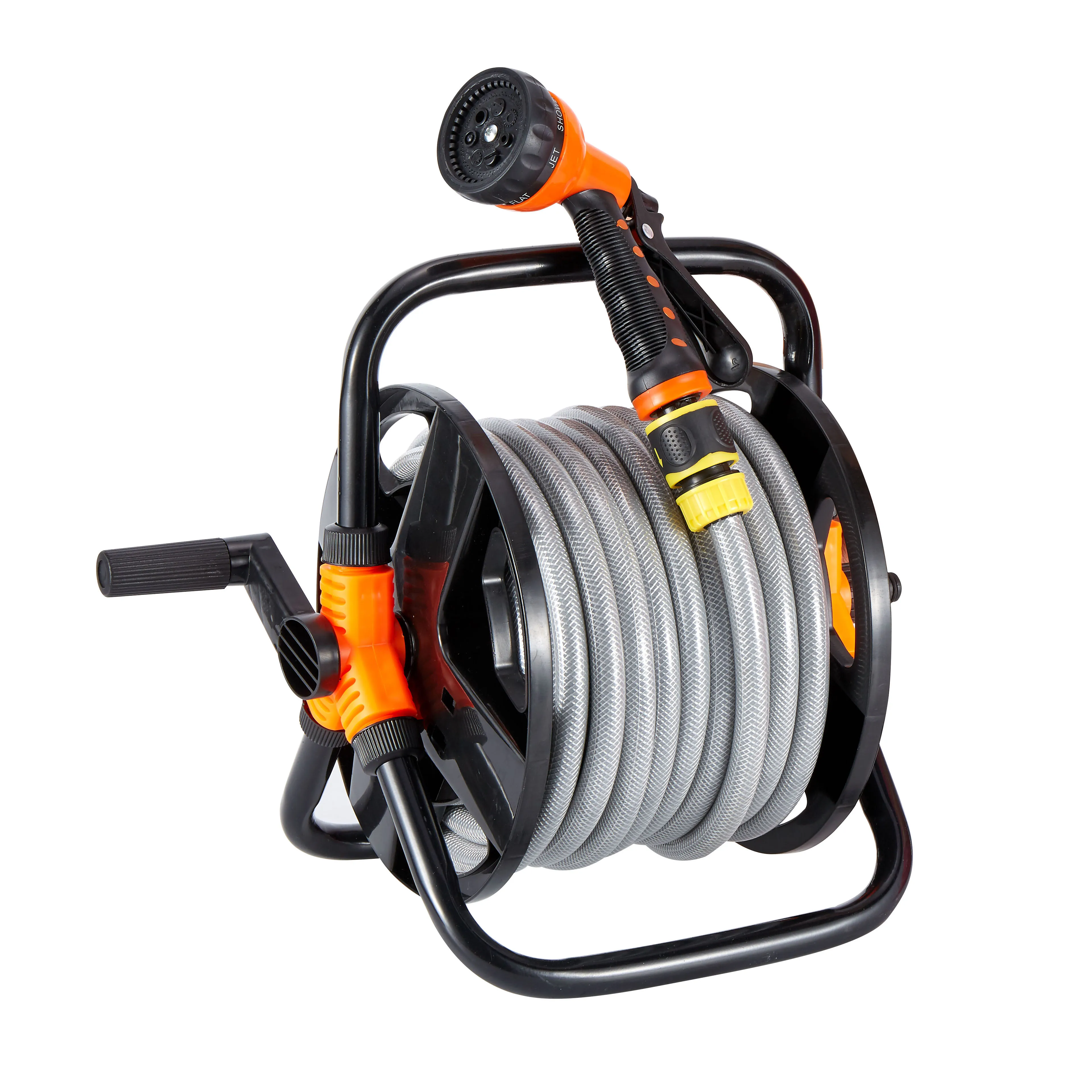 Cheap Price 15M 20M Portable Wall mounted Iron Frame Garden Hose Holder