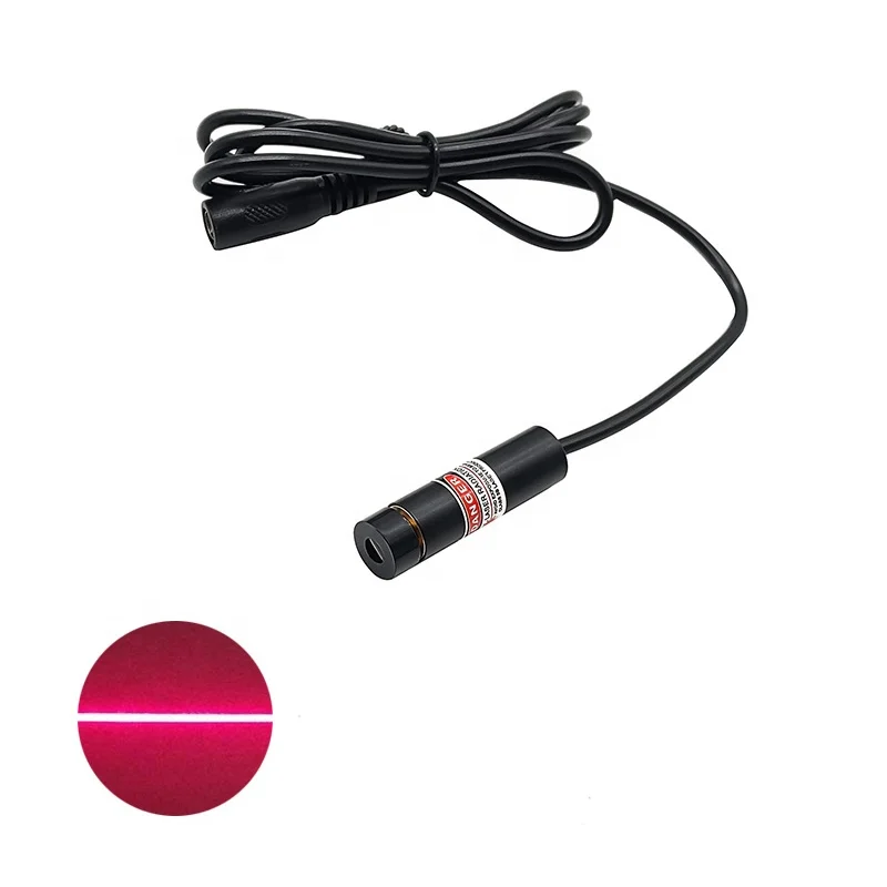 Hot Selling Adjustable Focusing D12mm 638nm 3V 10mw 20mw Industrial Grade Machine Red Line Laser Diode Module With Adapter