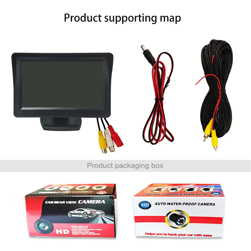 12v voltage dull night vision 4.3 Inch Rear View Tft Lcd Color HD waterproof IP68 car display