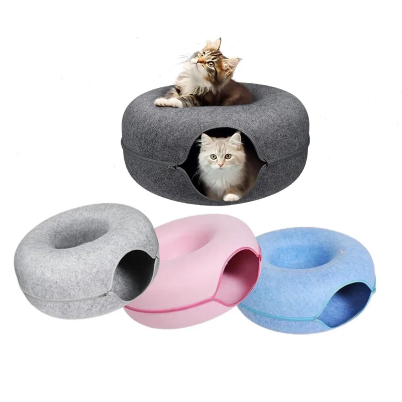 Modern Eco-friendly Cat Cave  High Quality Felt and Wool Soft Home Style Comfortable Cat Tunnel Bed for Cats