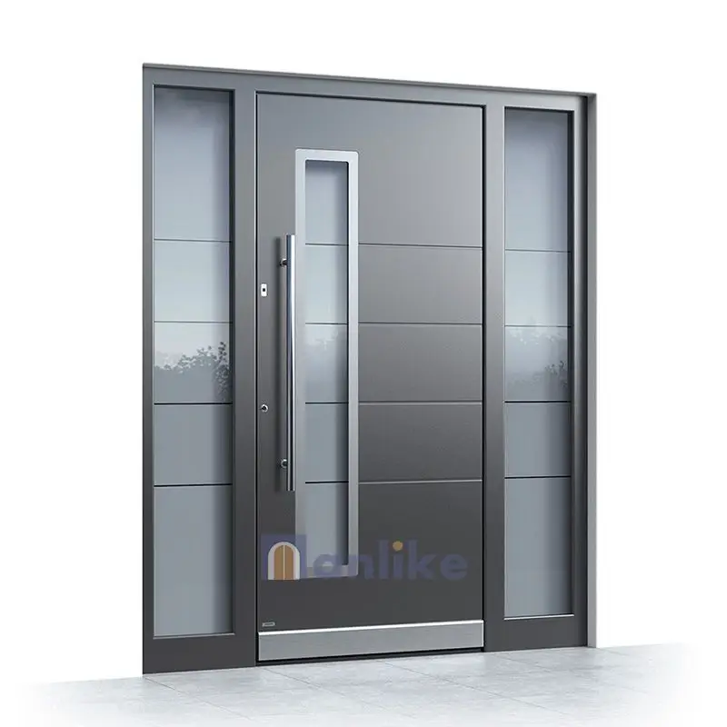 Anlike Africa Metal Large Front Double Other Main Sidelight Villa Full Cladding Aluminum Security Metal Door