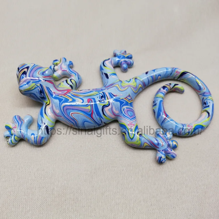 Customized Water Transfer Printing Polyresin Lizard Resin Animal Decoration Background Decorations