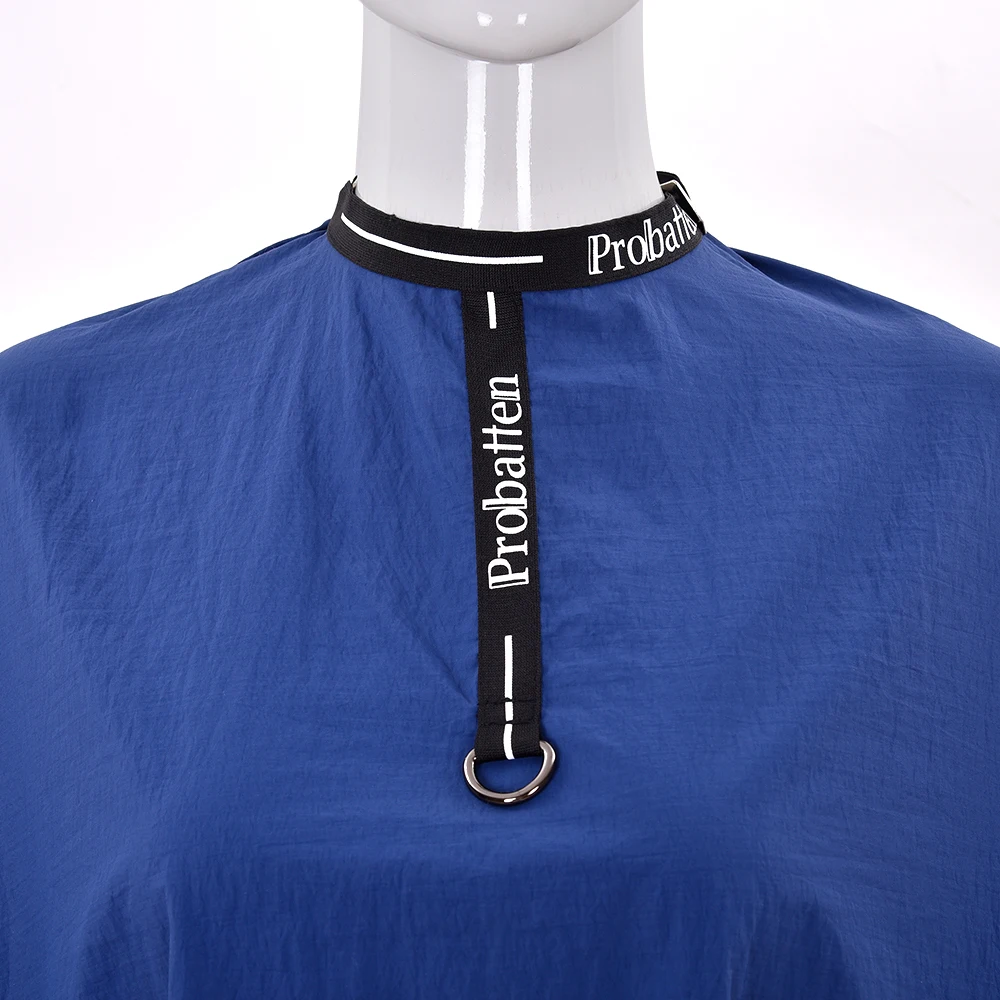 Professional Custom Logo High Quality Waterproof Material Barbershop Salon Hairdressing Cape With Woven Label Neck Closure