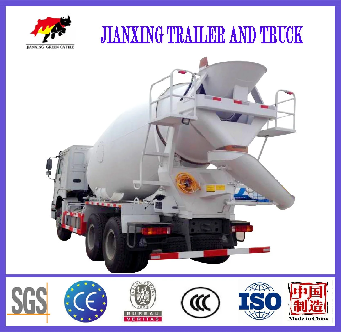 China Hottest Selling New 8 Cubic Meters Self Loading 6x4 Concrete Mixer Truck