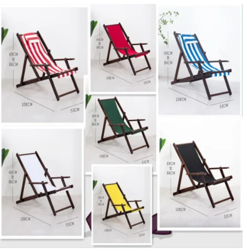 K&B wholesale high quality foldable wooden sea beach chairs adjustable height portable sun lounger beach chair