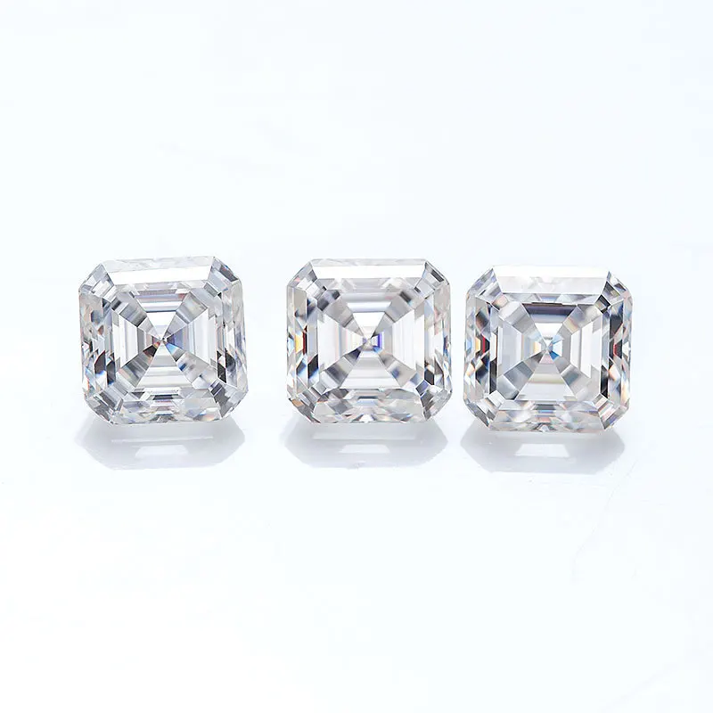 manufacturers wholesale jewelry ring square asscher cut D color moissanite stone