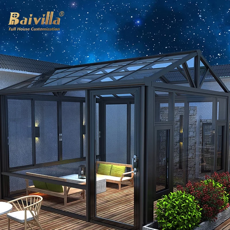 With most popular popular modern design glass sunroom for balcony and garden houses glass sunroom