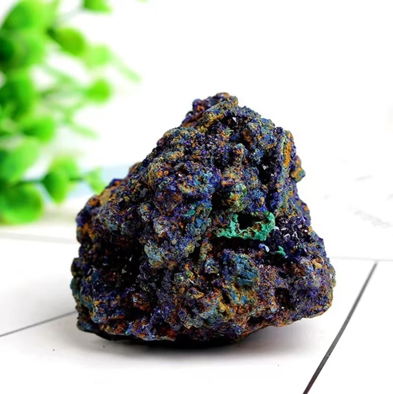 Special off  Raw Rock Crystal Stone  Azurite And Malachite Mineral Specimen  crude chessylite rough stone for sale