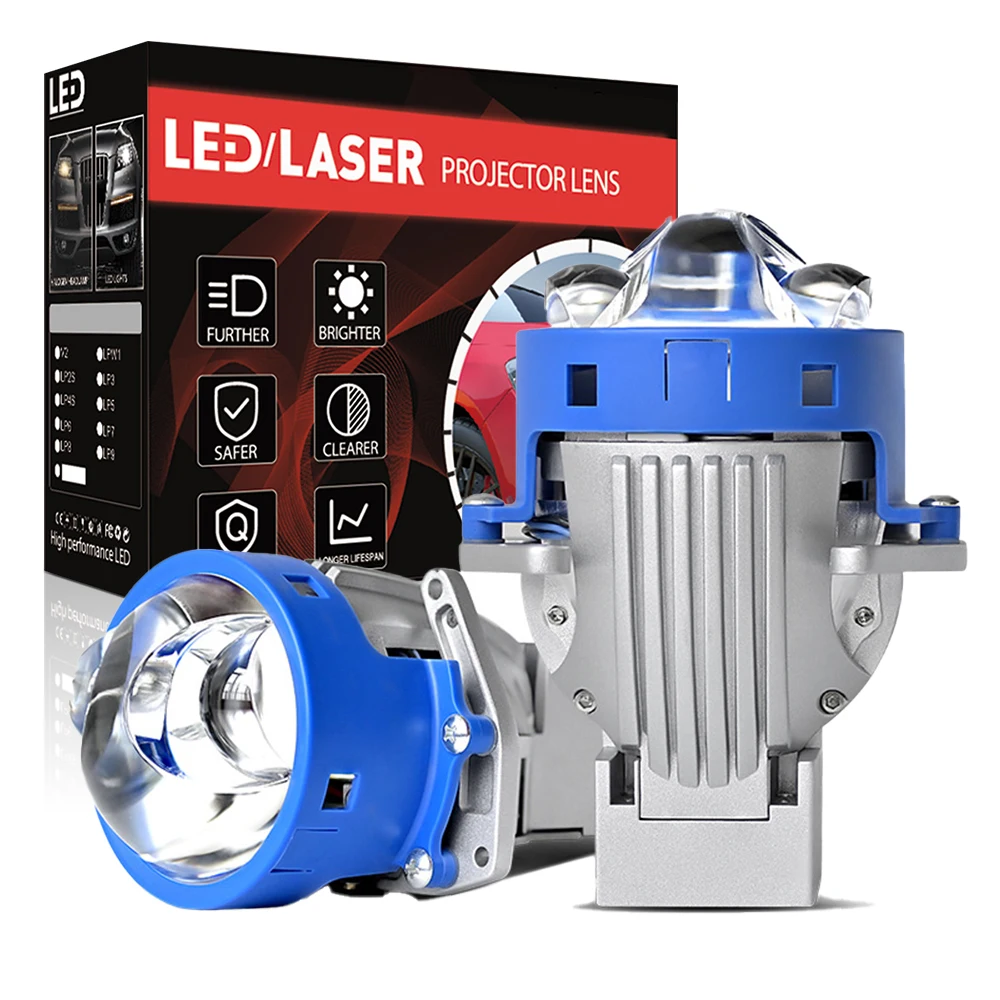 Xenplus New P60 Bi Projector Laser LED Headlight 3.0 Inch 12V 50W Low Beam 70W High Beam 8000lm Built-in Driver Ip68