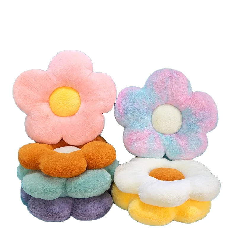 50cm Flowers Plush Pillow Sunflower Daisy Stuffed Pillow Plant Sofa Cushion Soft Toys Colorful Flowers Petal Plush Cover Toys