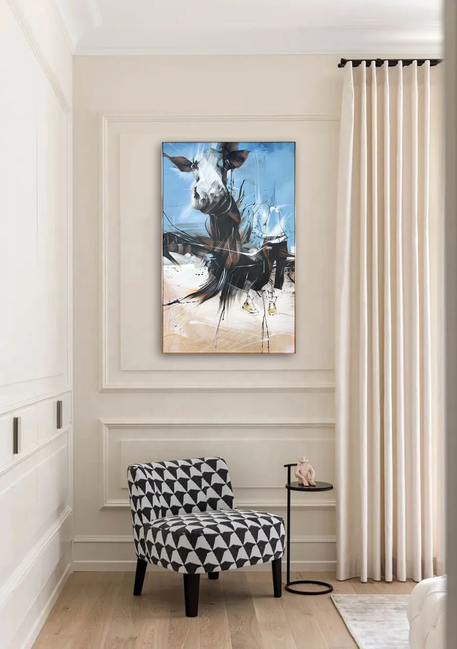 Handmade painting art interior design painting decorative wall painting for hotel living room