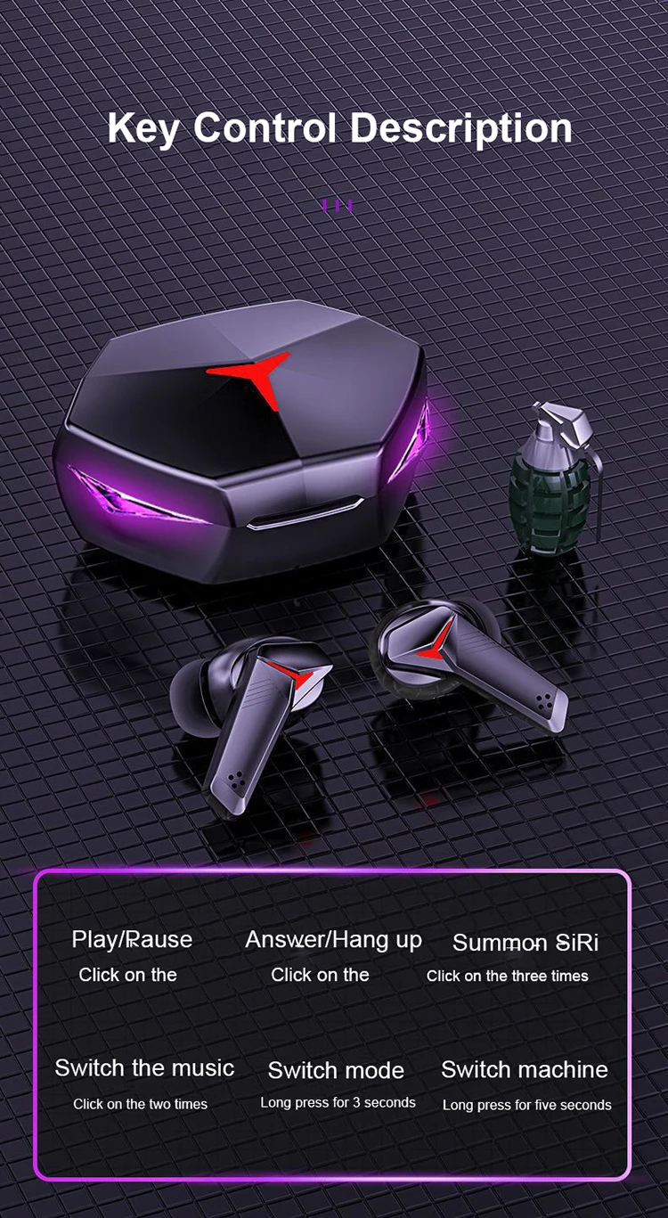 HIFI Sound Colorful Audionic Earbuds Anc Sleeping Earphone Gamer Audifonos Tws Gaming Auriculares Gaming Mini TWS Anc Auricolare