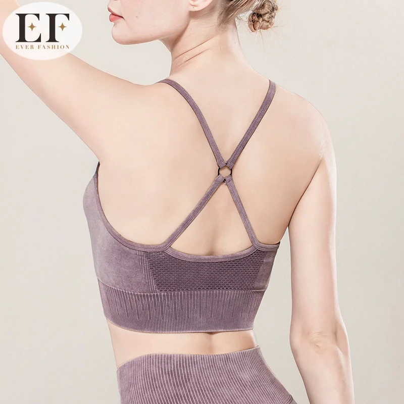 
Ever Fashion Wholesale Hot-selling Product Sexy Women Yoga Clothes Fitness Sports Wear Yoga Bra Black Color 