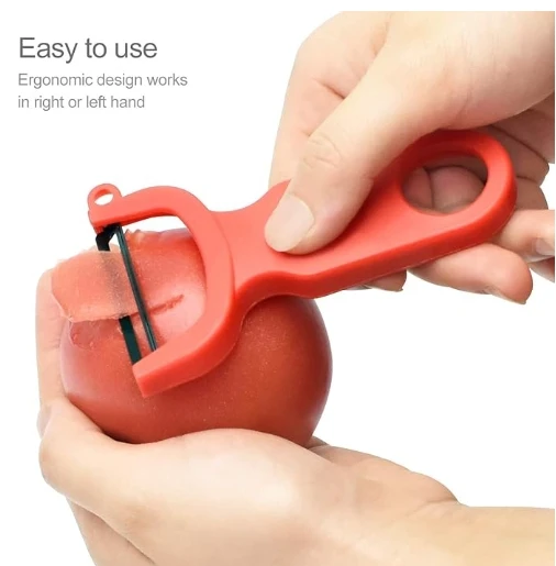 Original Vegetable Fruit Peeler Carbon Steel Blade 3 Pack Red/Green/Yellow