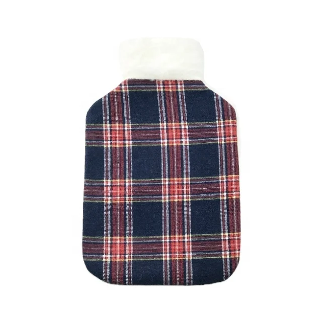 BS standard scottish plaid Large hot water bottle 2000 ml nature rubber rubber hot water bottle hot water bag