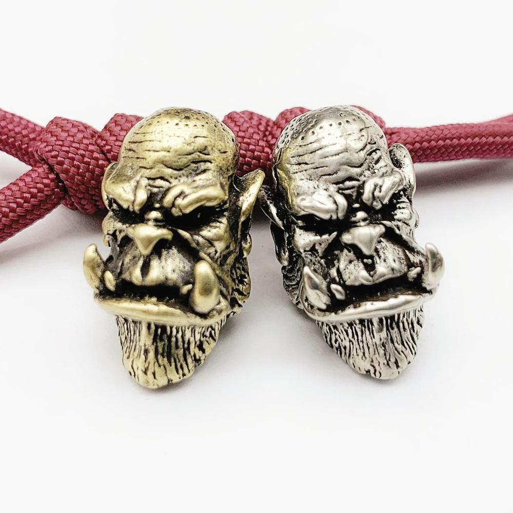 Snake Brass Skull Beads For Paracord Bracelet DIY Paracord Knife Pendant Keychain