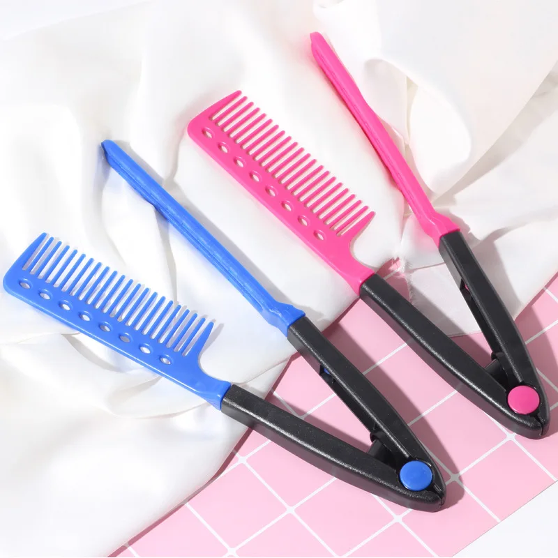 V-clip Style Flat Iron Comb Straight Hair Styling Comb For Great Tresses Hair Straightener Comb With A Firm Grip