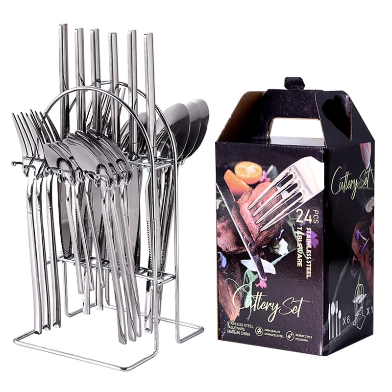 Western-style Tableware Steak Knife And Fork Spoon Set Flatware Matte Gold Colored Cutlery Sets Luxury Kitchen Dinner Sets