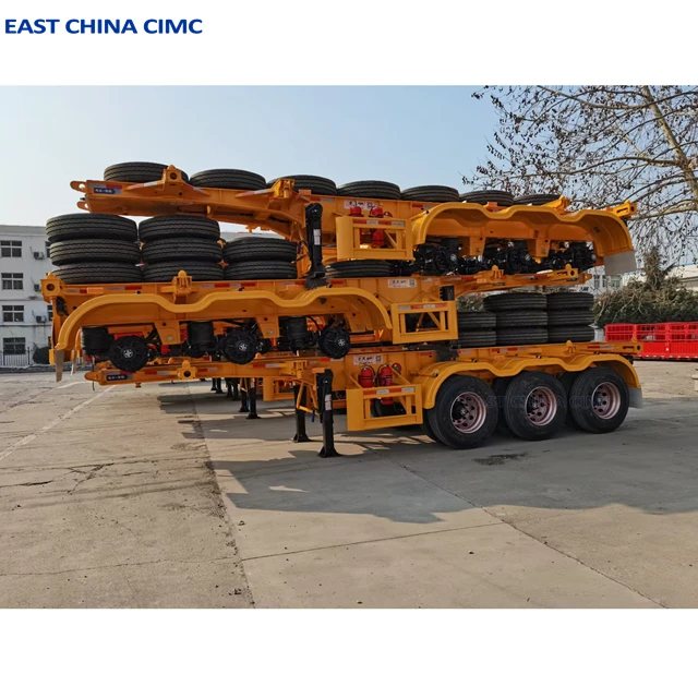 Best Price CIMC 3 Axles 40ft Skeleton Container Chassis Truck Trailer With Twist Locks