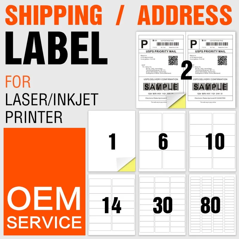 Full sheet a4 custom paper label sticker 8.5 x 11 shipping/mailing/address labels