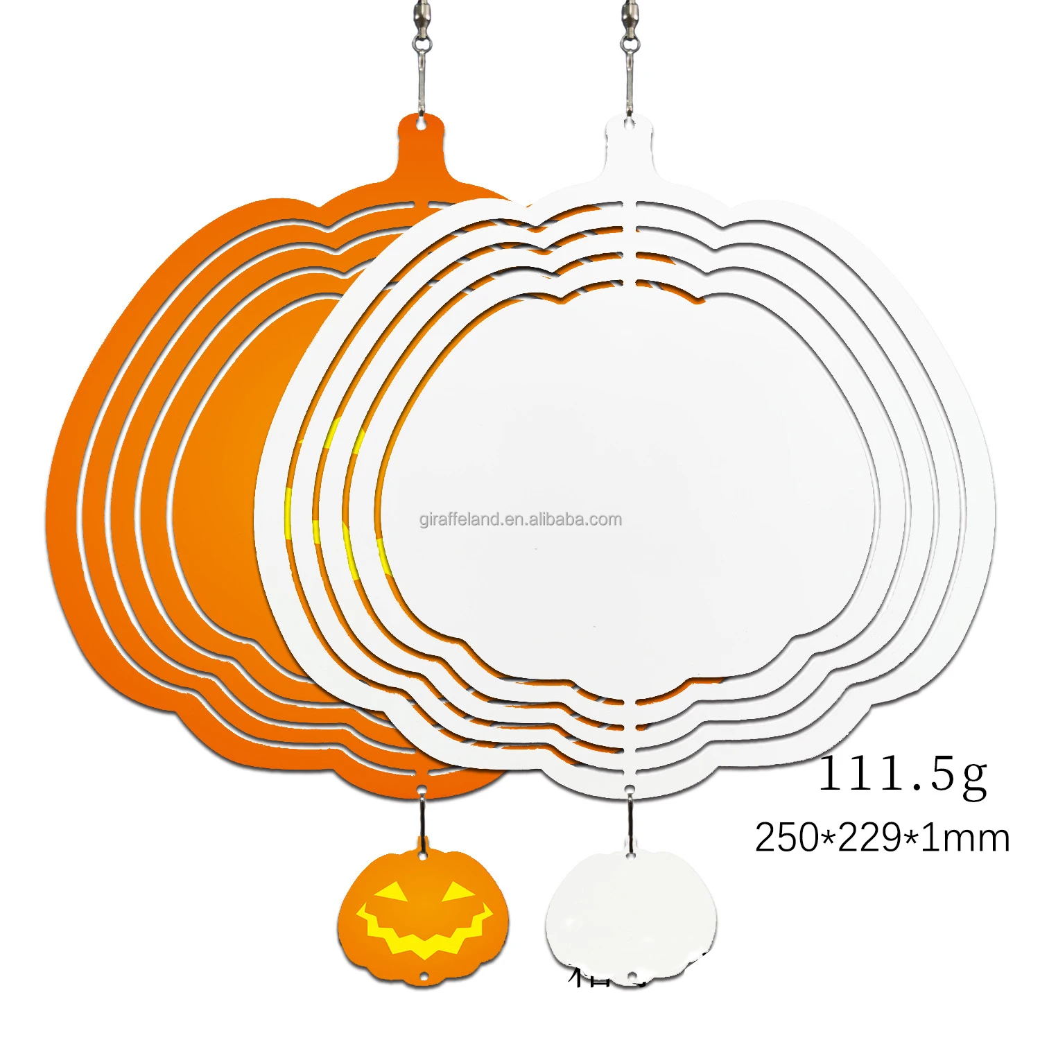 8inch 10inch Personalized Outdoor Sublimation Blanks Heart Aluminum Metal White Hanging Garden Decoration Wind Spinner