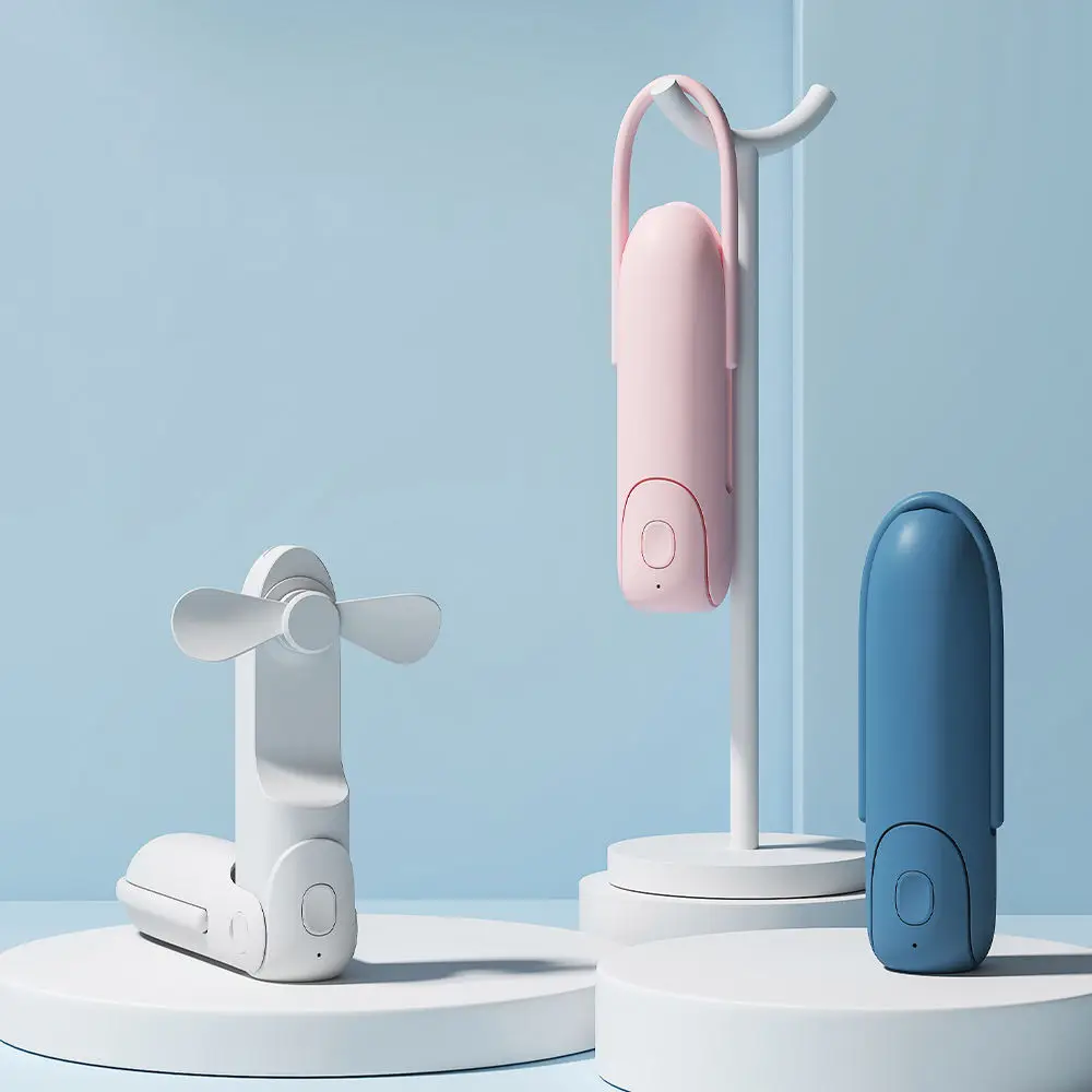 Portable Cooling Hand Fan 1200mAh Outdoor Rechargeable Mini Air Cooler Foldable Handheld Fan With led light Power Bank