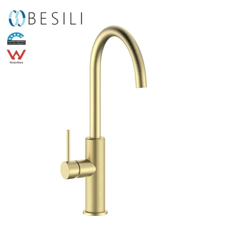 High quality kitchen sink with high curved single handle faucet household kitchen faucet high flow with WELS water saving