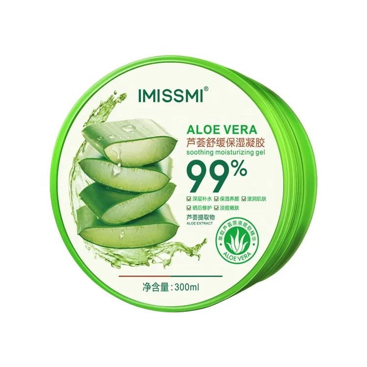 
 Manufacturing Private Label 99% Natural Aloe Vera Gel Skin Soothing Gel De Aloe Vera 300ml Moisturizing Gel For Face  