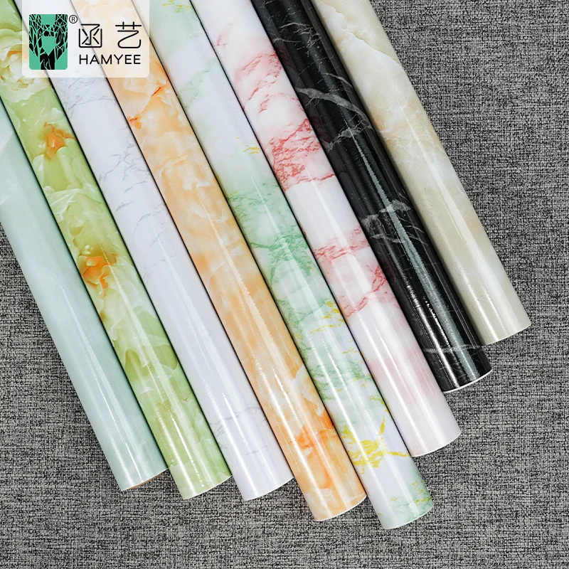 Marble look pvc film for furniture contact paper adhesive peel and stick wallpaper