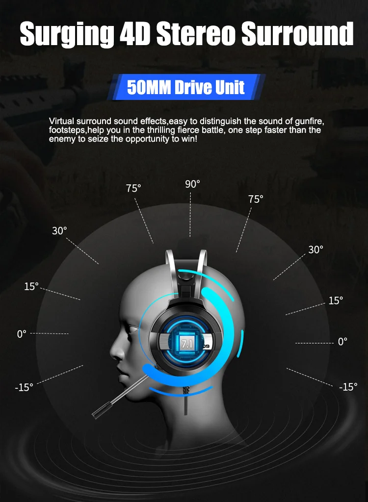 2021 cheap wired gaming headset 7.1 computer gaming headphone with Microphone