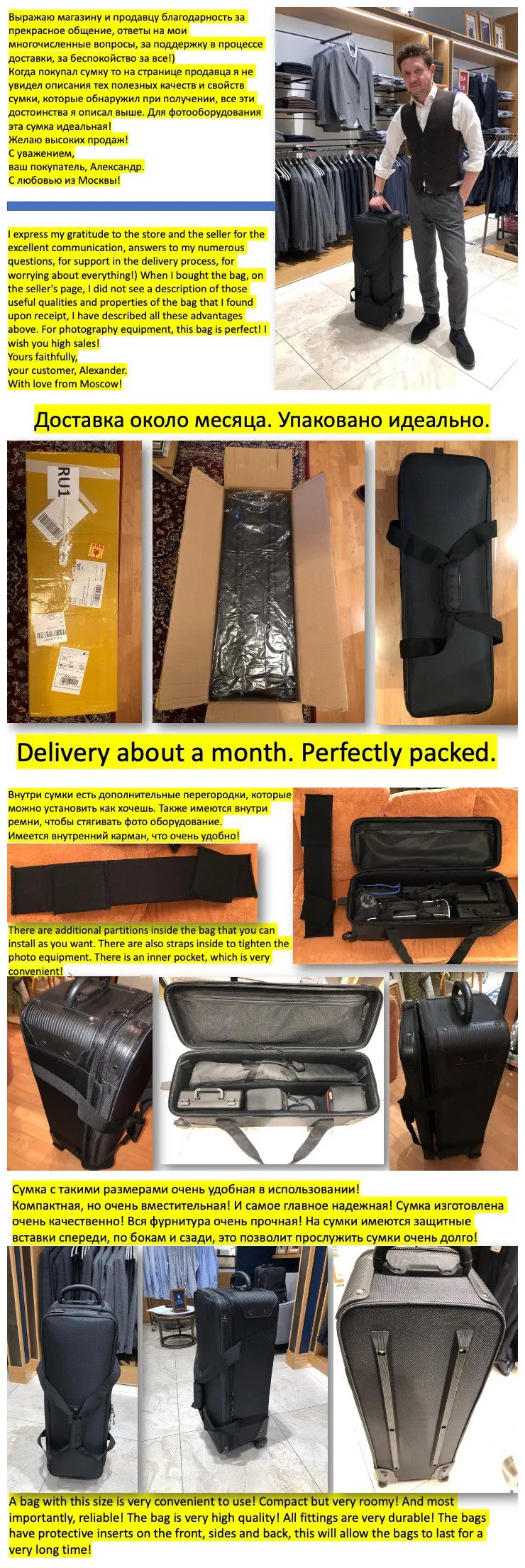 Studio Carry Case Flash Trolley Box Safety portable luggage light stand Box pull bag