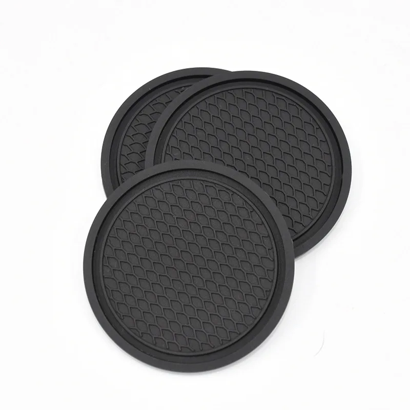 Custom Wholesale Rubber Cheap Creative Insulated Round Blank Sublimation Water Absorbent Drink Silicone Car Coasters