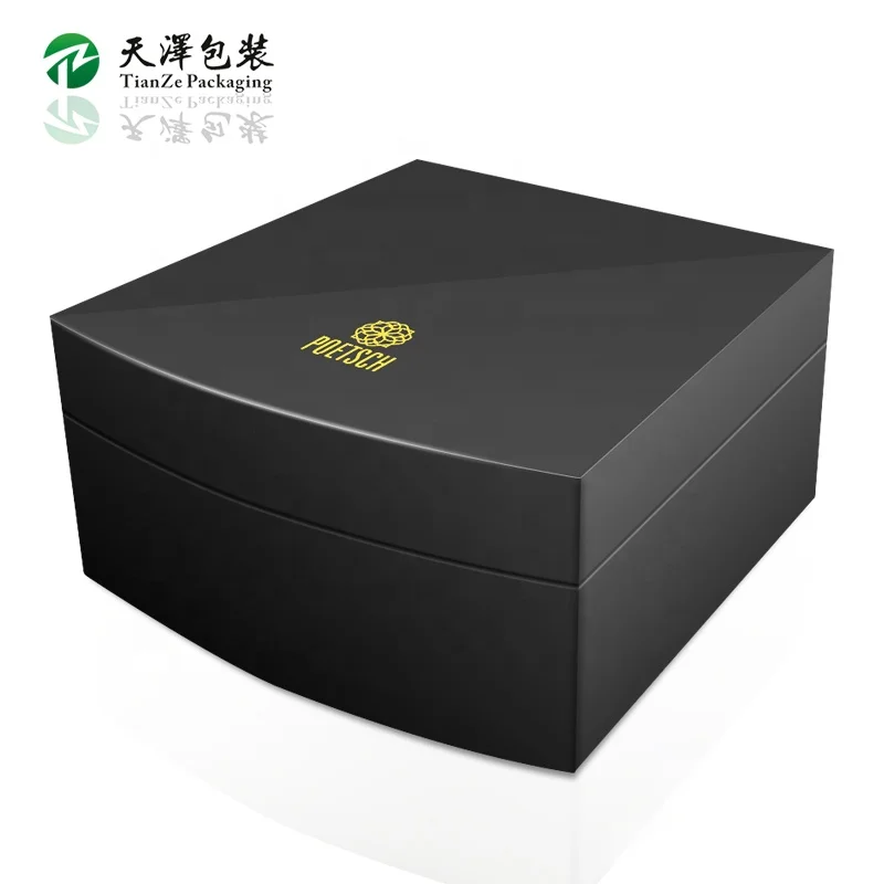 Custom LOGO Luxury Wooden Watch Box High Gloss Black Watch Gift Wood Display Box