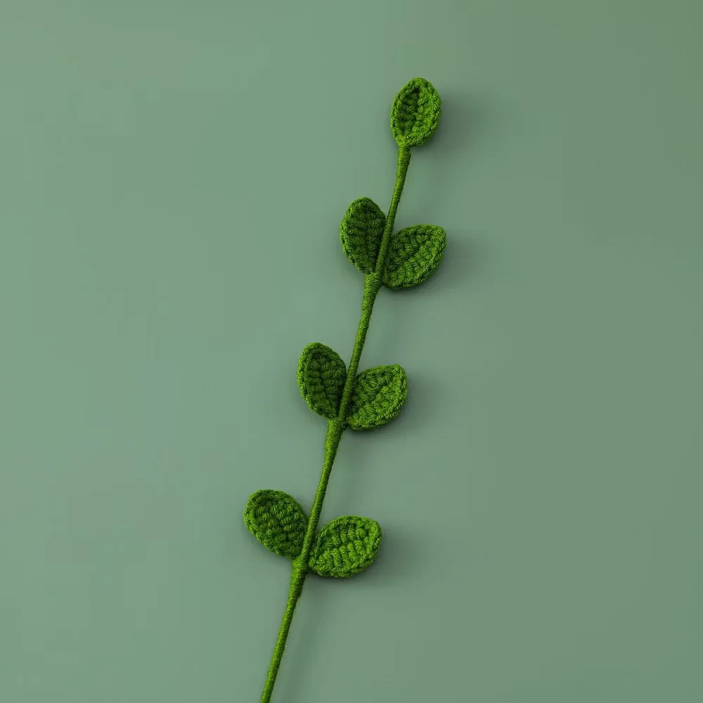 Wholesale Handmade Woven Eucalyptus Leaves Knitted Flower Crochet Flower for Gift and Home Decoration