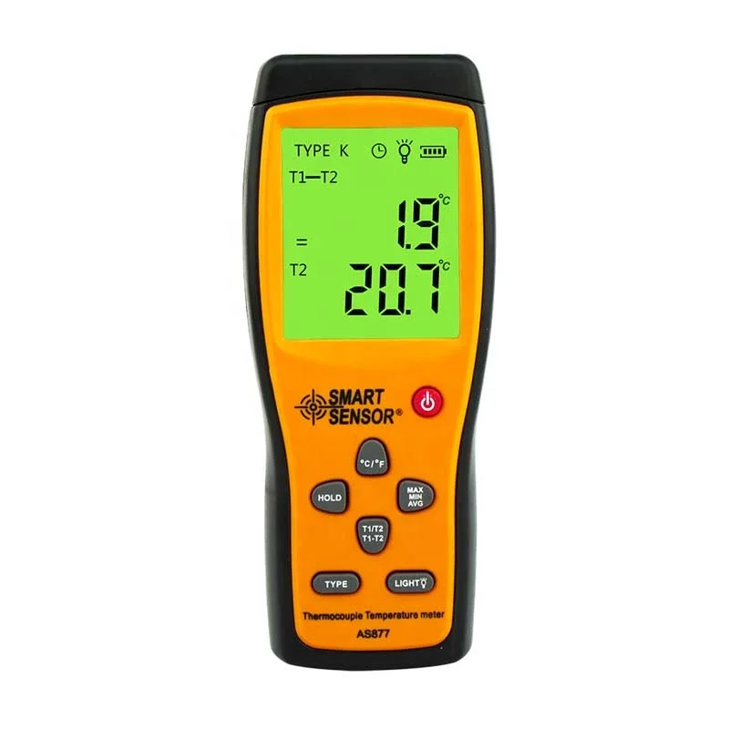 SMART SENSOR  high quality -50~300 degree double channel surface contact thermometer digital double channel thermocouple