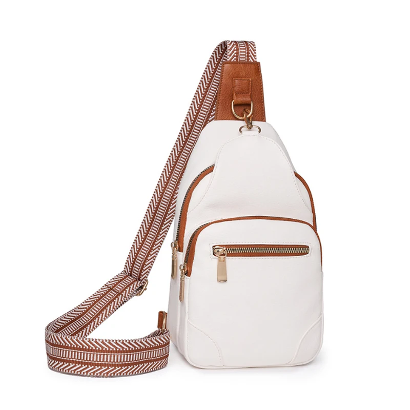 Travel Chest Backpack With Guitar Strap Large Capacity Ladies Shoulder Bag Leather Crossbody Sling Bag