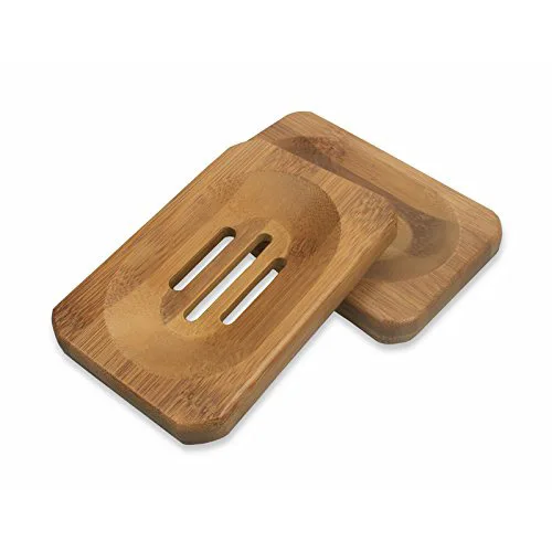 Natural Bamboo Wooden Bathroom Shower Soap Dish Storage Holder Plate Tray