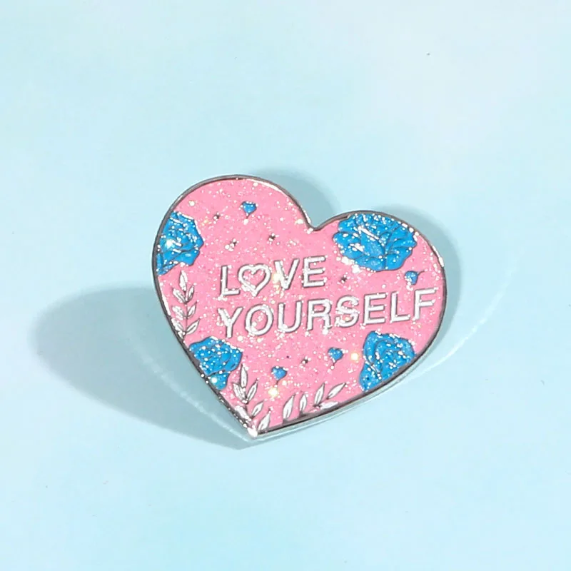  Металлическая брошь в виде сердца Love Yourself Kpop bangtan Boys значки аксессуары для украшения одежды